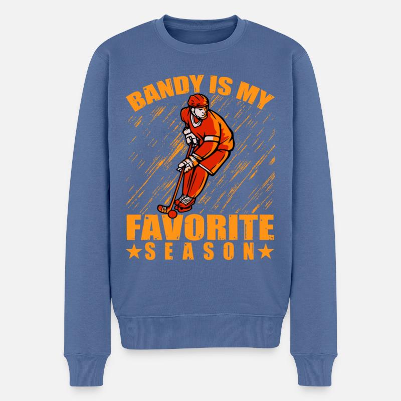 Bandy est ma saison préférée - Pull Premium bio Homme - bleu pigeon