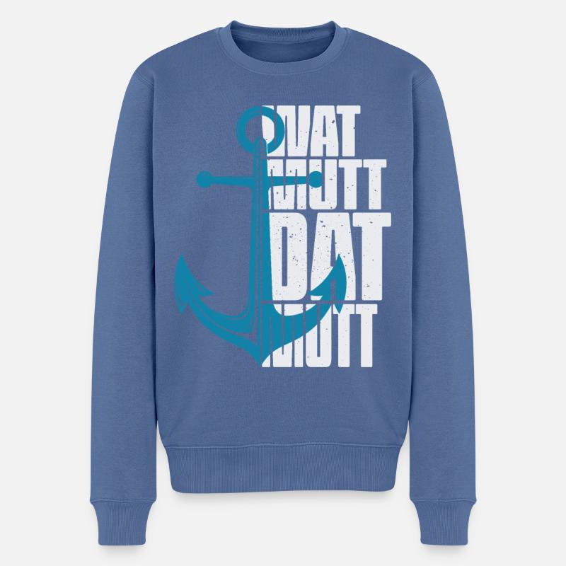 Wat Mutt Dat Mutt - Pull Premium bio Homme - bleu pigeon