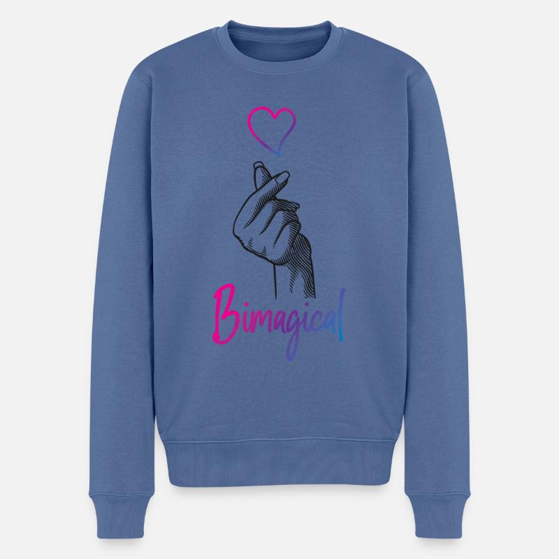 Bisexual Bi Pride Flag Pun - Männer Premium Bio Pullover - Taubenblau
