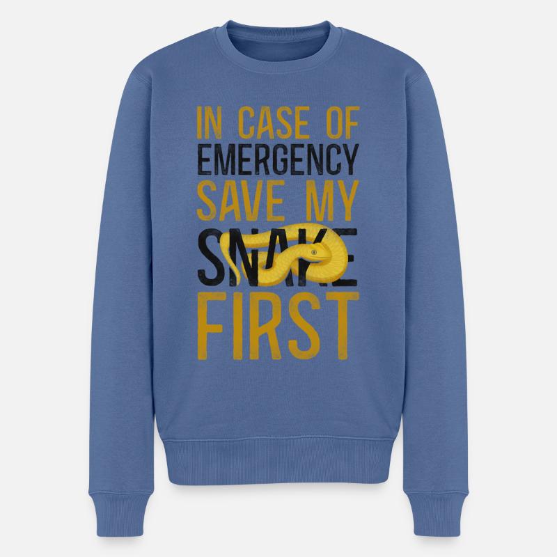 Serpent serpent en cas d’urgence - Pull Premium bio Homme - bleu pigeon