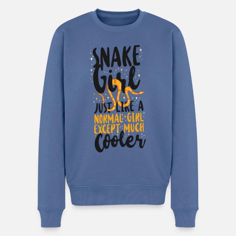 Snake Serpent Snake Girl Just Like - Männer Premium Bio Pullover - Taubenblau