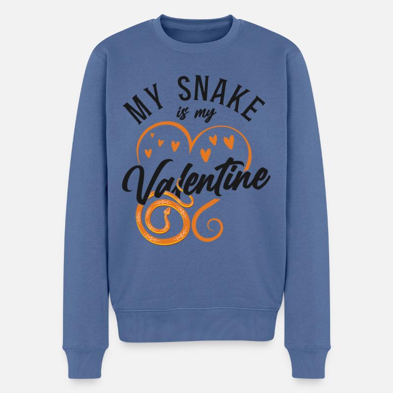 Serpent Serpent Saint-Valentin Mon - Pull Premium bio Homme - bleu pigeon