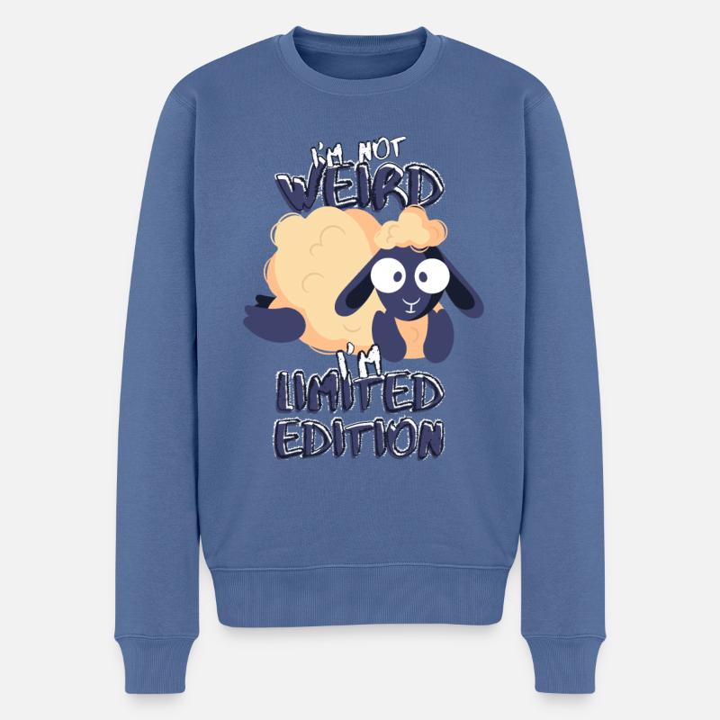 Süßes Cartoon Schaf - Limited Edition - Spruch - Männer Premium Bio Pullover - Taubenblau