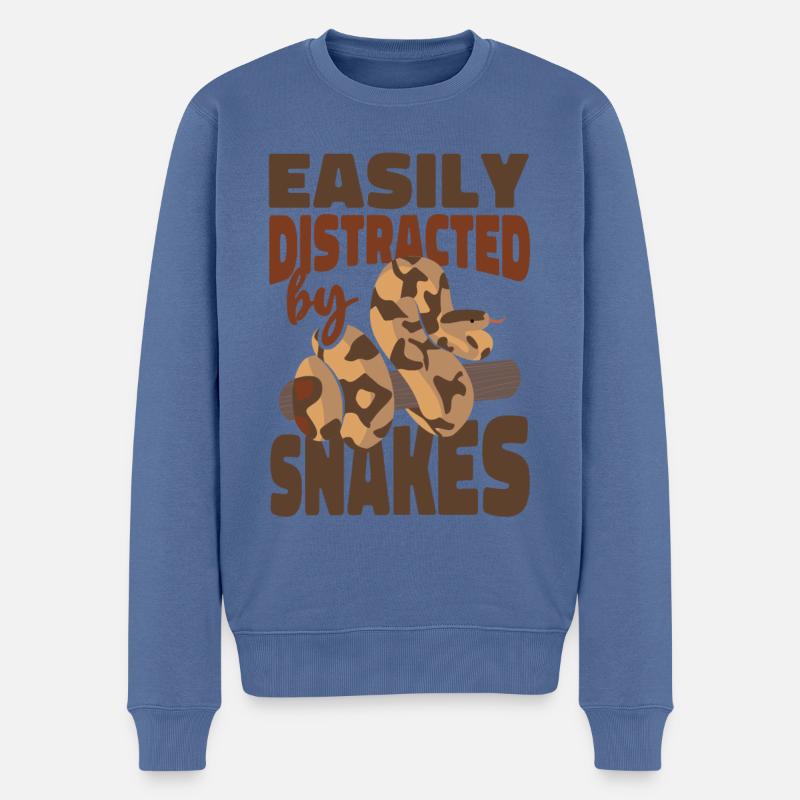 Serpent facilement distrait par - Pull Premium bio Homme - bleu pigeon