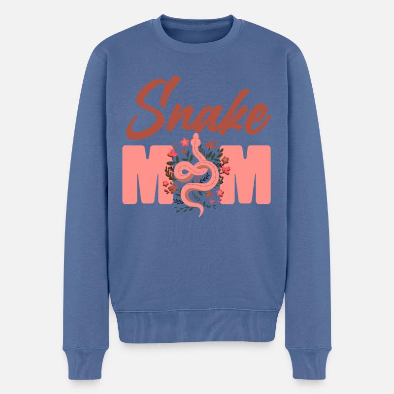 Serpent Serpent Maman Mère Fleur - Pull Premium bio Homme - bleu pigeon