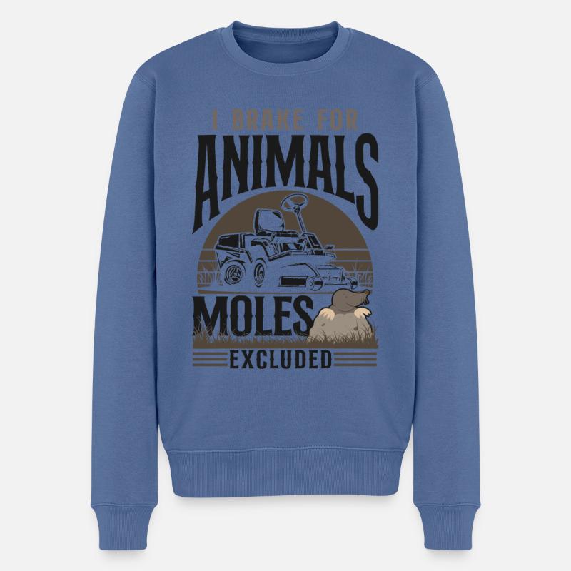 Lawn Mower Mowing Dad Father - Männer Premium Bio Pullover - Taubenblau