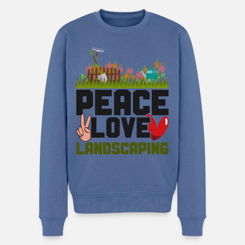 Landscaper Landscaping Landscape - Männer Premium Bio Pullover - Taubenblau