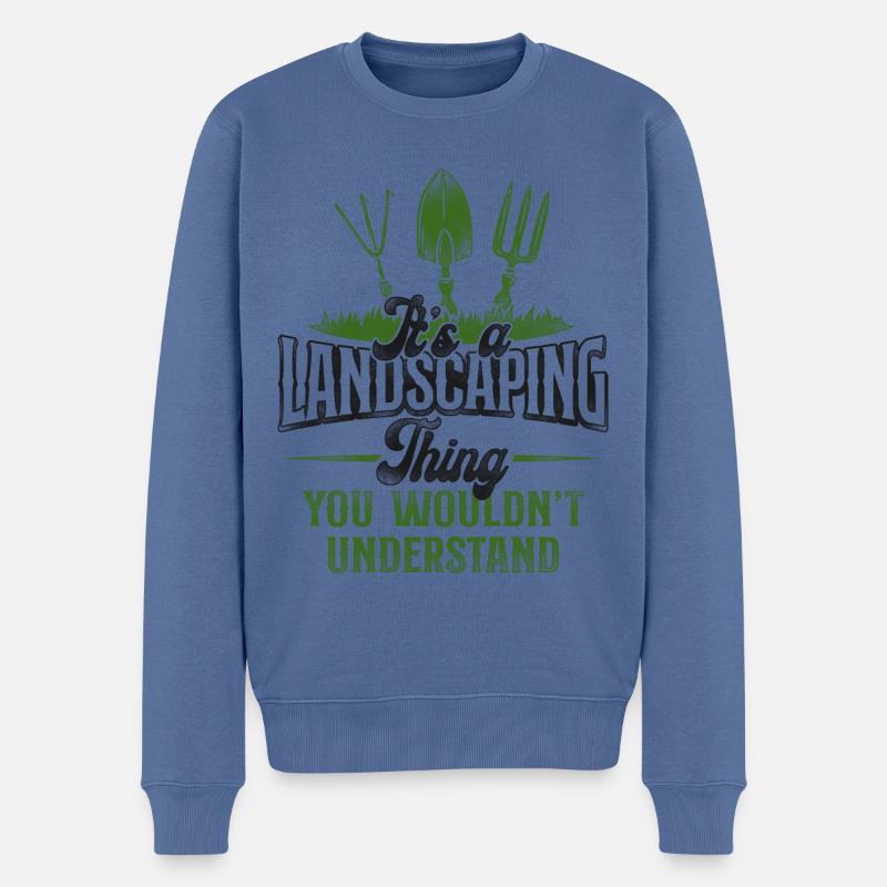 Landscaper Landscaping Landscape - Männer Premium Bio Pullover - Taubenblau