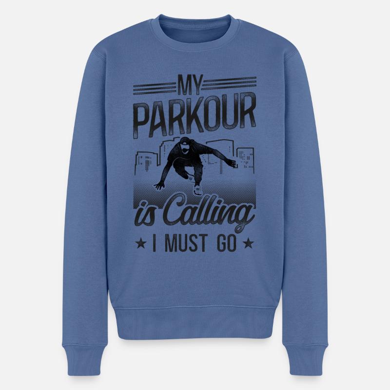 Parkour Free Running Traceur - Männer Premium Bio Pullover - Taubenblau