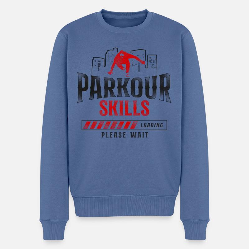Parkour Free Running Traceur - Pull Premium bio Homme - bleu pigeon