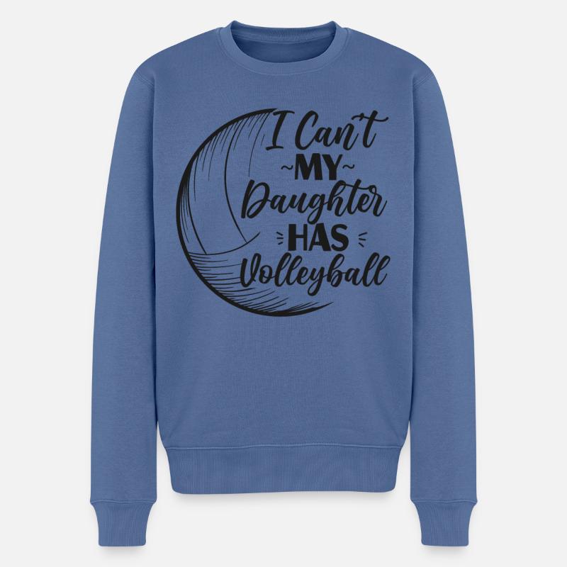 Volleyball Player Team Daughter - Männer Premium Bio Pullover - Taubenblau