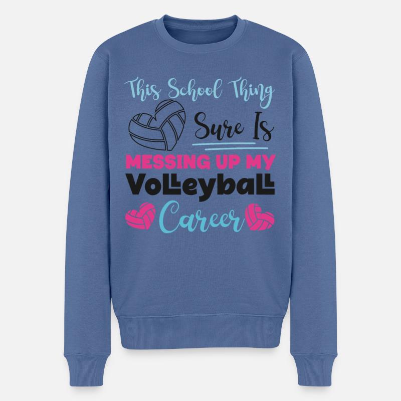 Équipe de volley-ball cette école - Pull Premium bio Homme - bleu pigeon