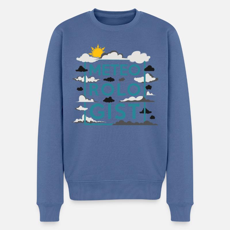 Meteorologist Weather Forecast - Männer Premium Bio Pullover - Taubenblau