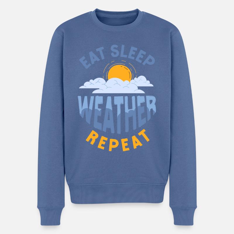Meteorologist Weather Forecast - Männer Premium Bio Pullover - Taubenblau