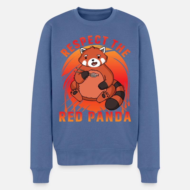 Respect the Red Panda - Männer Premium Bio Pullover - Taubenblau