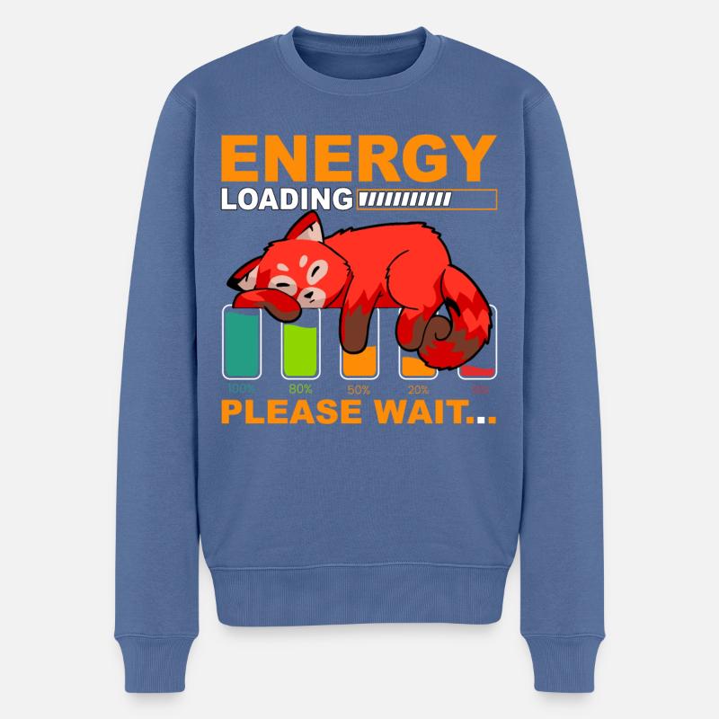 Energy Loading Please wait - Männer Premium Bio Pullover - Taubenblau