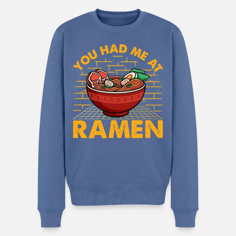 Tu m’as eu à Ramen - Pull Premium bio Homme - bleu pigeon