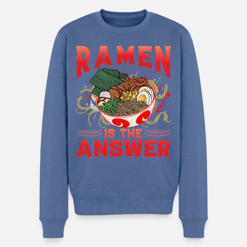 Ramen is the answer - Männer Premium Bio Pullover - Taubenblau