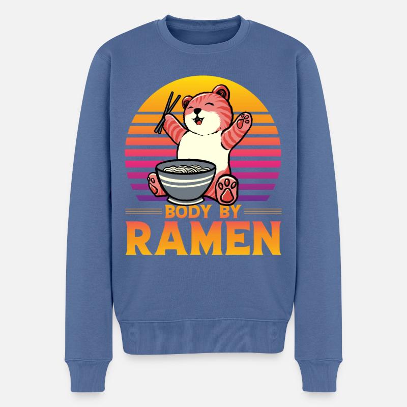Body by Ramen - Männer Premium Bio Pullover - Taubenblau