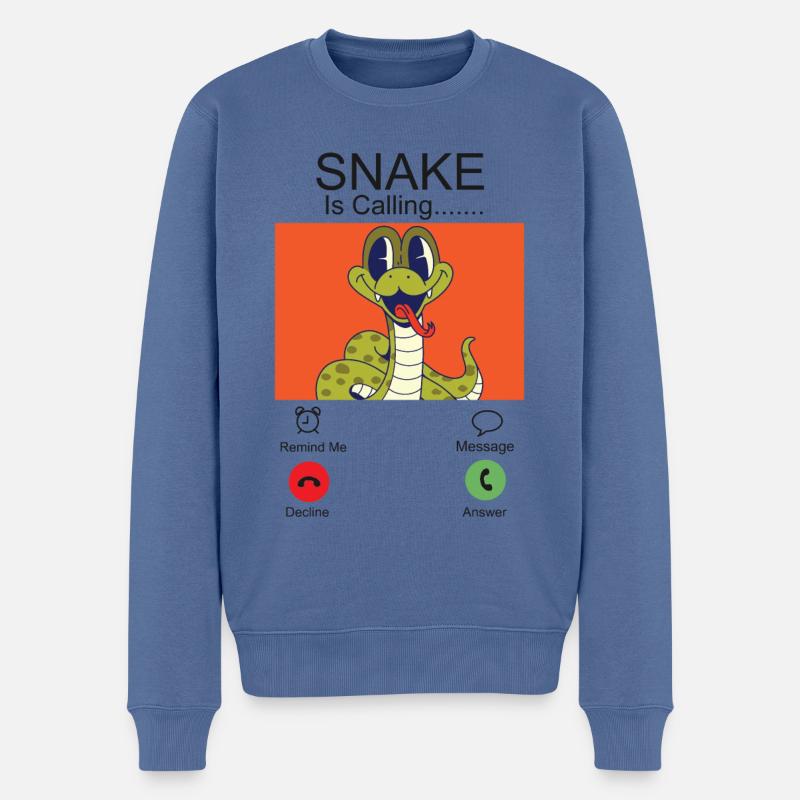 Serpent Serpent Téléphone Affichage Serpent - Pull Premium bio Homme - bleu pigeon