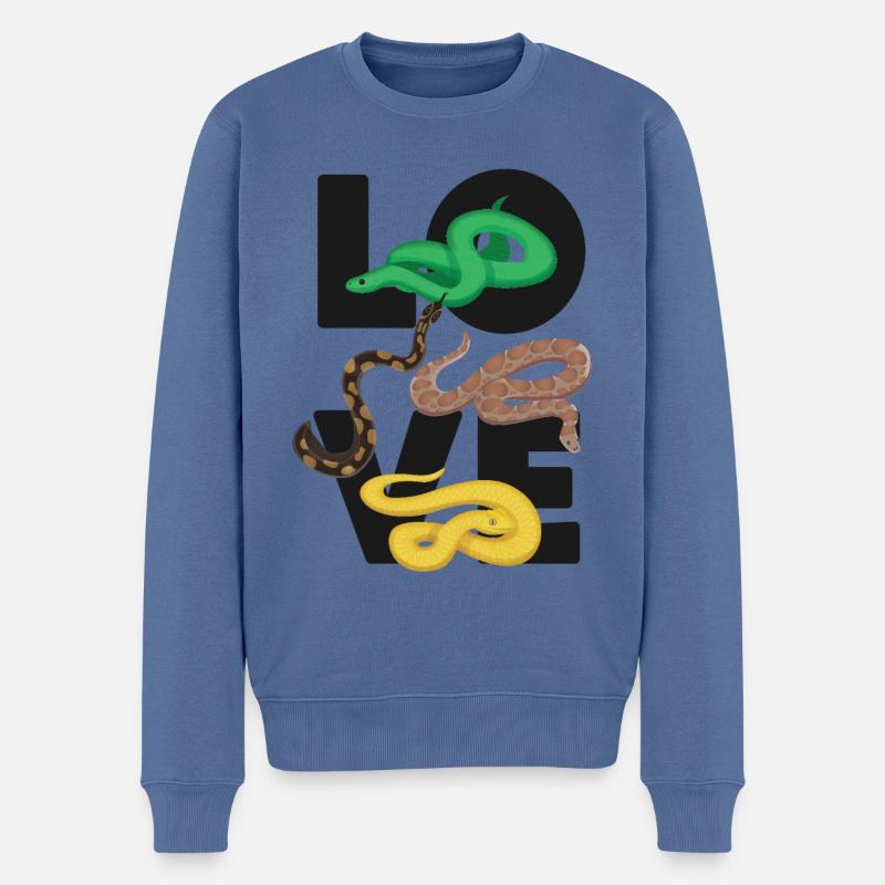 Serpent Serpent Amour - Pull Premium bio Homme - bleu pigeon