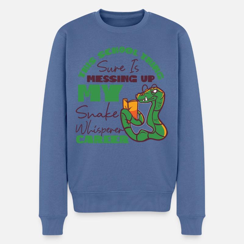 Snake Serpent This School Thing - Männer Premium Bio Pullover - Taubenblau