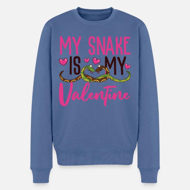 Serpent Serpent Saint-Valentin Mon - Pull Premium bio Homme - bleu pigeon