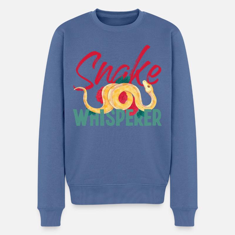 Snake Serpent Snake Whisperer - Männer Premium Bio Pullover - Taubenblau
