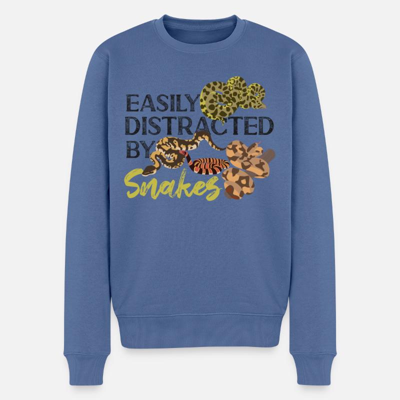Serpent facilement distrait par - Pull Premium bio Homme - bleu pigeon