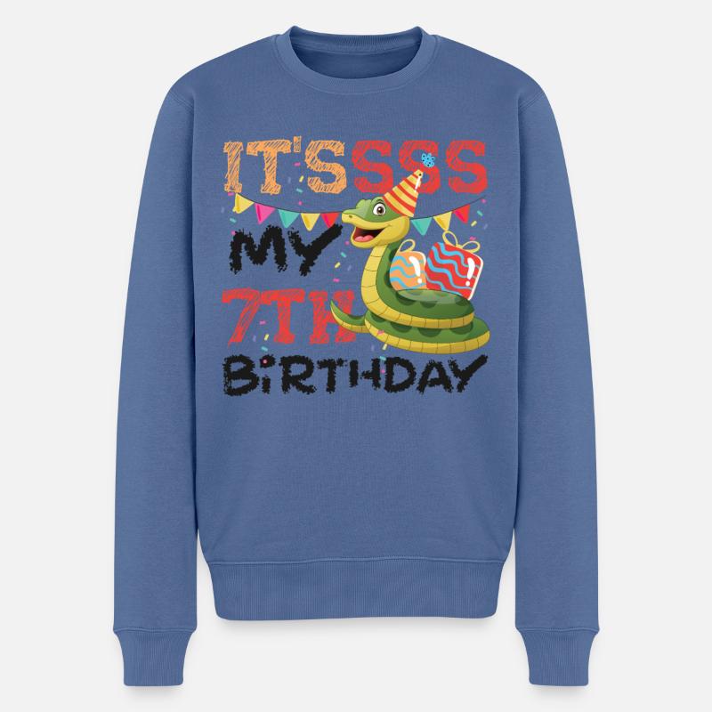 Snake Serpent It'ssss My 7th - Männer Premium Bio Pullover - Taubenblau