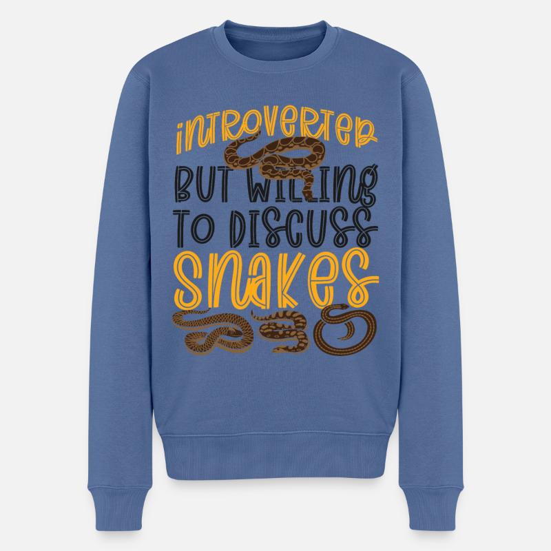 Serpent Serpent Introverti Mais - Pull Premium bio Homme - bleu pigeon
