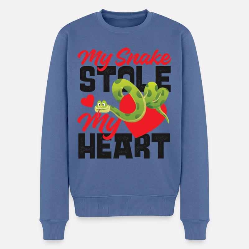Serpent Serpent Saint-Valentin Mon - Pull Premium bio Homme - bleu pigeon