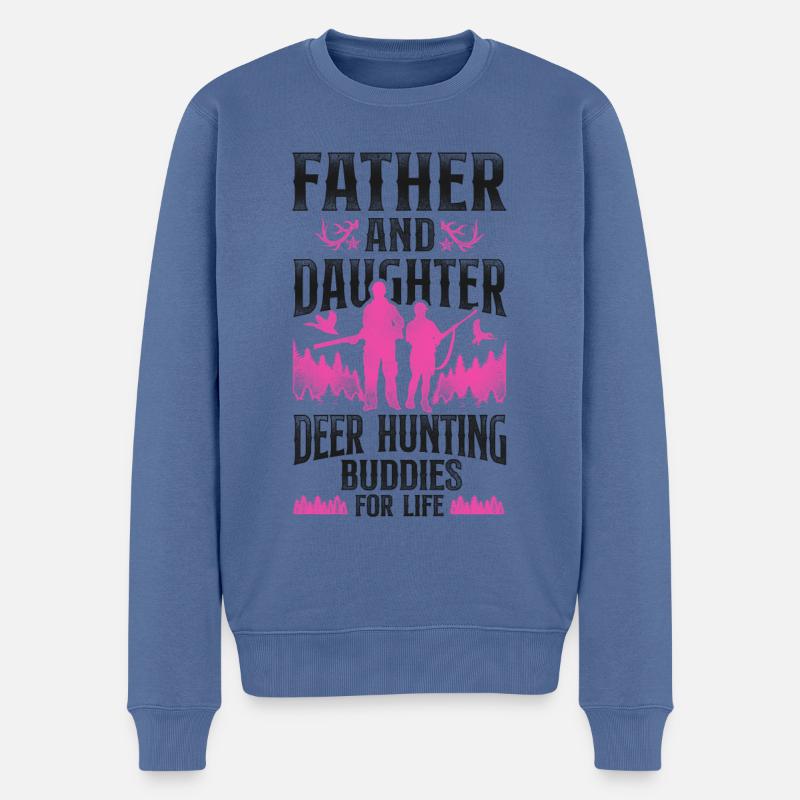 Buck Deer Hunting Hunter Père - Pull Premium bio Homme - bleu pigeon