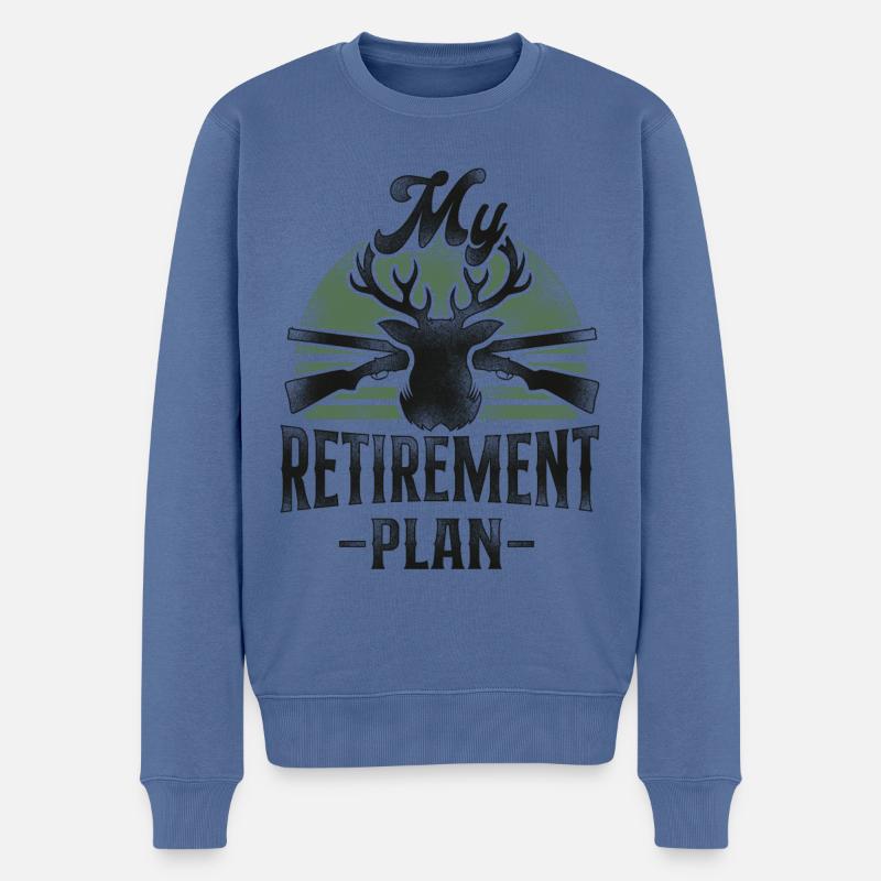 Buck Deer Hunting Hunter Retired - Männer Premium Bio Pullover - Taubenblau