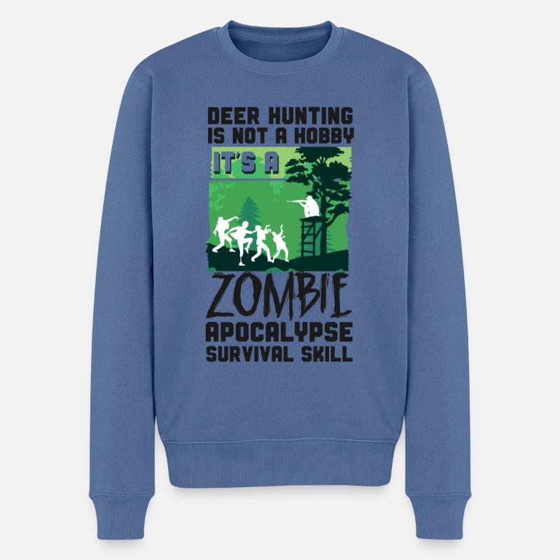 Chasseur de cerfs Buck Zombie - Pull Premium bio Homme - bleu pigeon