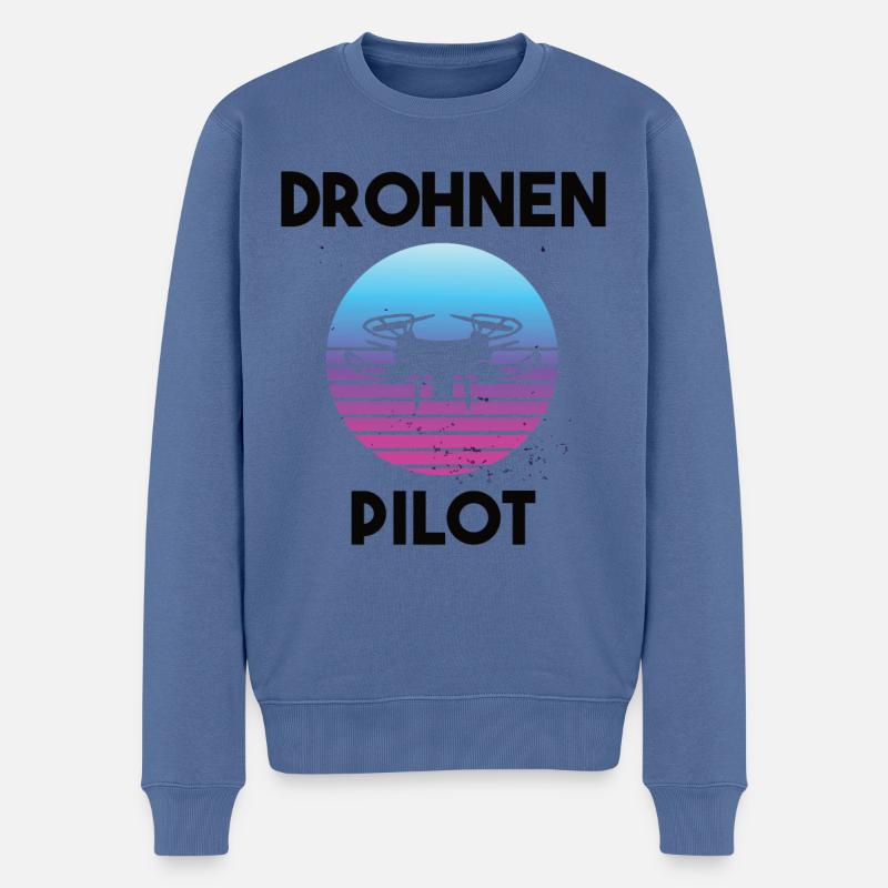 Drohnenpilot Spruch - Männer Premium Bio Pullover - Taubenblau