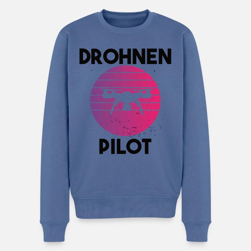 Drohnenpilot Spruch - Männer Premium Bio Pullover - Taubenblau