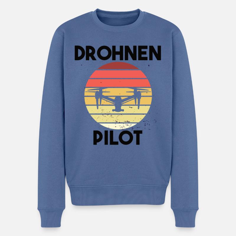 Drohnenpilot Spruch - Männer Premium Bio Pullover - Taubenblau