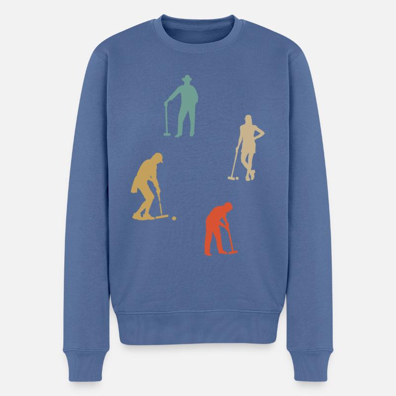 Krocket - Männer Premium Bio Pullover - Taubenblau