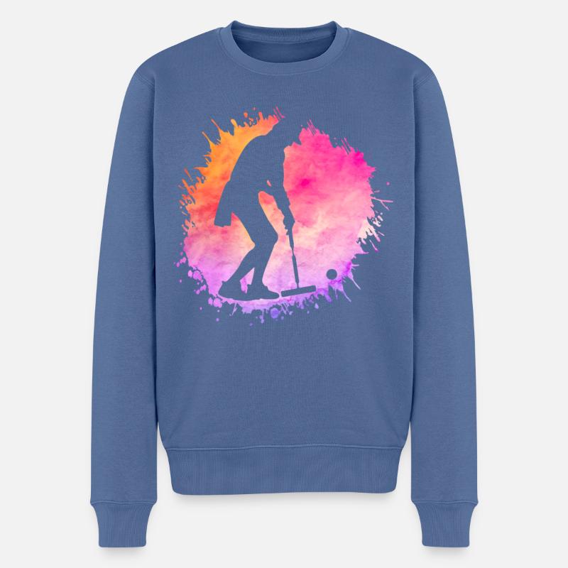 Croquet Rétro - Pull Premium bio Homme - bleu pigeon