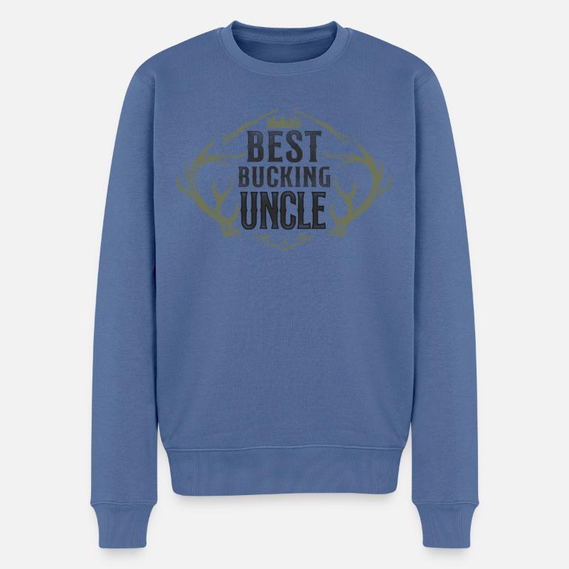 Buck Deer Hunting Hunter Uncle - Männer Premium Bio Pullover - Taubenblau