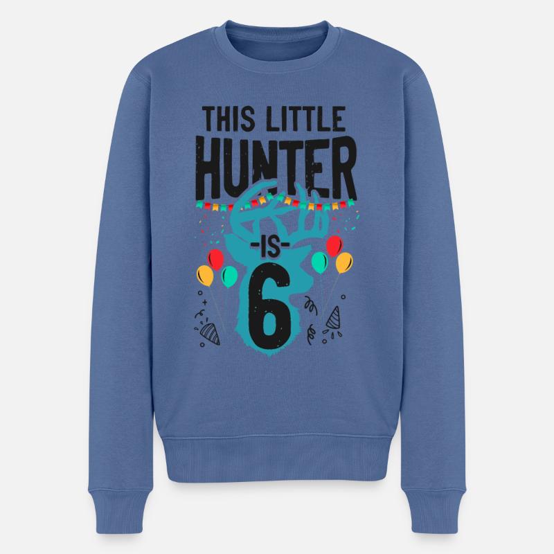 Buck Deer Hunting Hunter Kid - Männer Premium Bio Pullover - Taubenblau