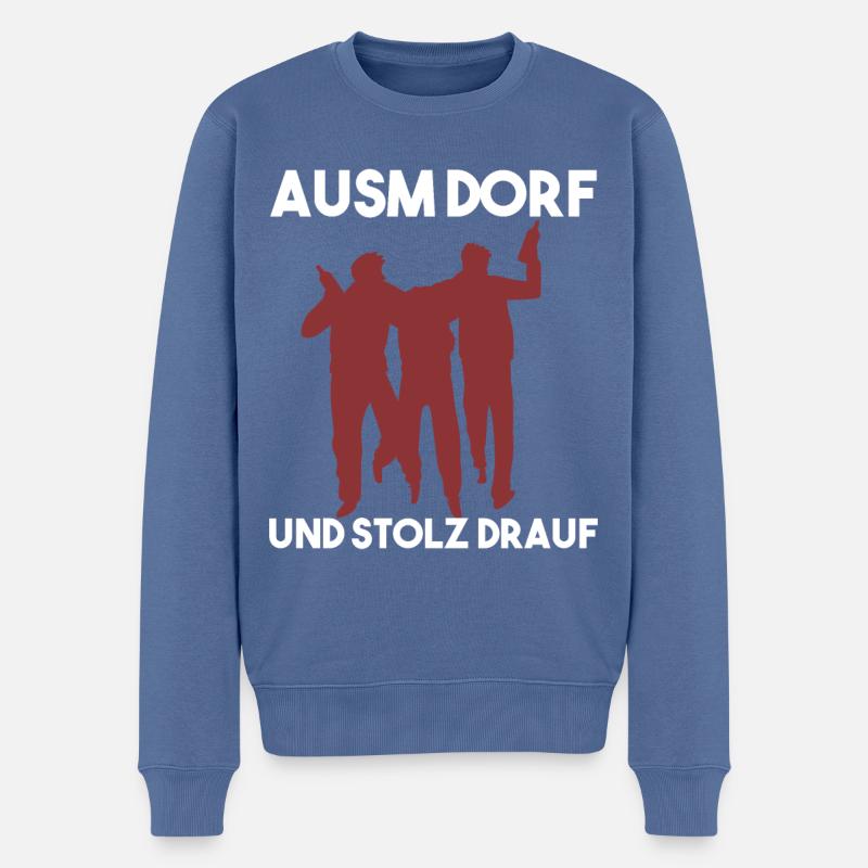 Dorfleben Spruch - Männer Premium Bio Pullover - Taubenblau