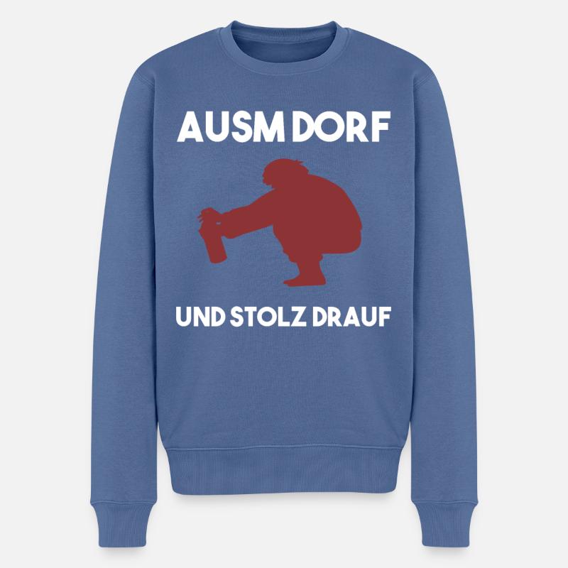 Dorfleben Spruch - Männer Premium Bio Pullover - Taubenblau