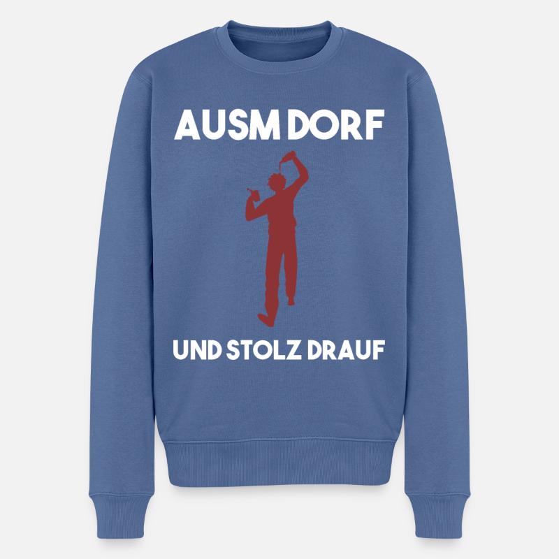 Dorfleben Spruch - Männer Premium Bio Pullover - Taubenblau