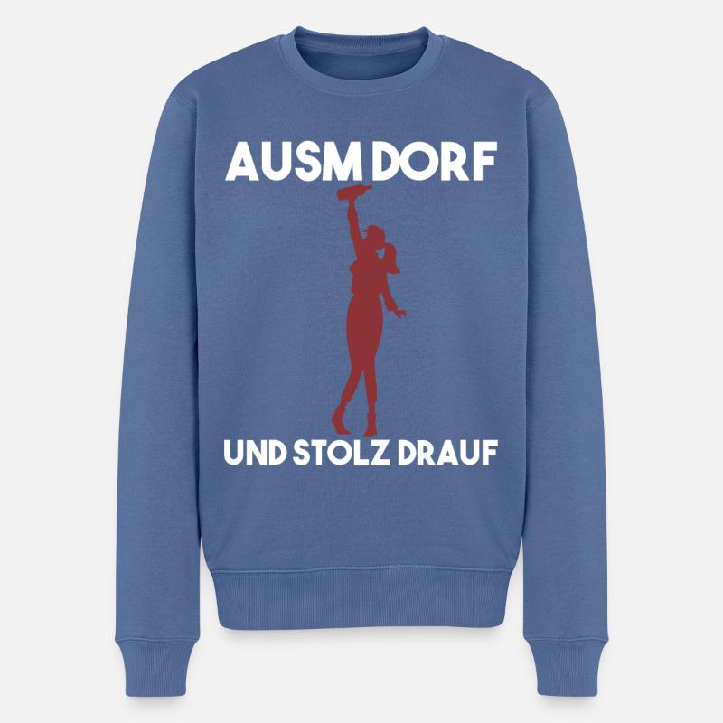 Dorfleben Spruch - Männer Premium Bio Pullover - Taubenblau