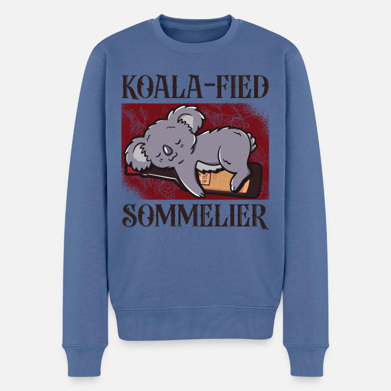 Sommelier Wine Drinking Tasting - Männer Premium Bio Pullover - Taubenblau