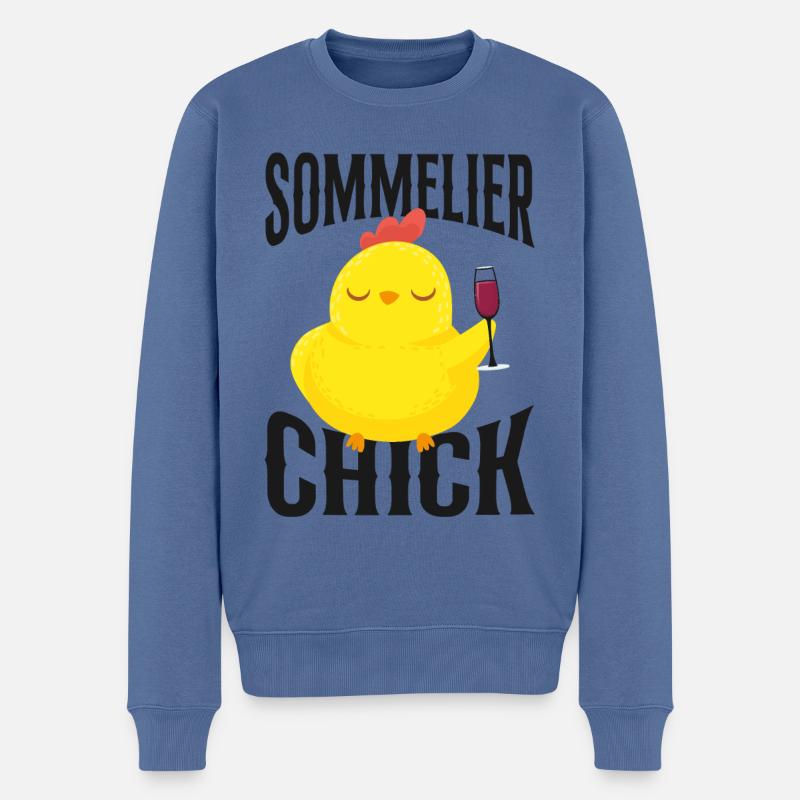 Sommelier Wine Drinking Tasting - Männer Premium Bio Pullover - Taubenblau