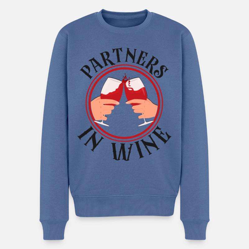 Sommelier Wine Drinking Tasting - Männer Premium Bio Pullover - Taubenblau