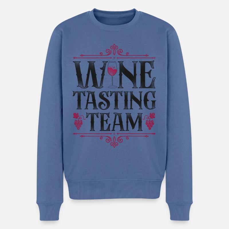 Sommelier Wine Drinking Tasting - Männer Premium Bio Pullover - Taubenblau